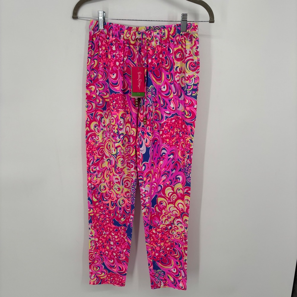 Lilly Pulitzer LOLA PANT Style #20242 IRIS POP UP LILLYS LAGOON Pink Size XS NWT
